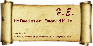 Hofmeister Emanuéla névjegykártya